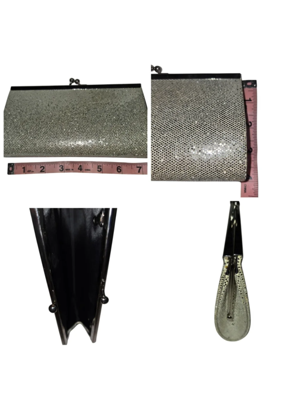 Women's Unbranded Silver Glitter Clutch One Size